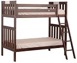 Canwood Alpine II Twin over Twin Bunk Bed with Angled Ladder/Guard Rail, Espresso