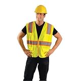 Hi-Viz Yellow Non ANSI Woven Twill Polyester Surveyor's Vest With Mesh Back And Two-Tone Trim