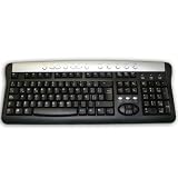 Spanish Keyboard PS2 Wired With USB Adapter - iOne Scorpius P16 multimedia Spanish Typing Keyboarding Computer Keyboard