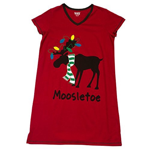 Lazy One Women's Moosletoe V-Neck Nightshirt