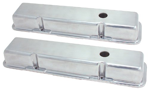 Spectre 4996 Polished Aluminum Short Valve Cover for Small Block Chevy