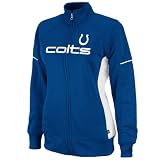 NFL Women's Indianapolis Colts Counter Long Sleeve Mockneck Full-Zip Track Jacket (Stadium Blue/White, Medium)