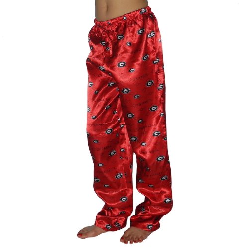 Womens NCAA Georgia Bulldogs Comfortable Fit Sleepwear / Pajama Pants - Red & Black (Size: L)