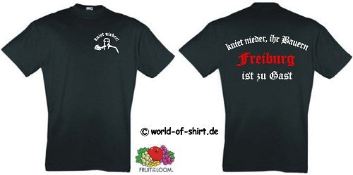 FREIBURG ULTRAS KNIET NIEDER IHR BAUERN T-SHIRT S-XXL, Schwarz, XXL
