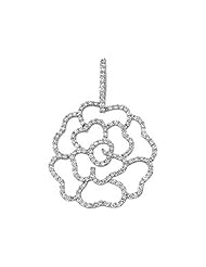 14K White Gold Diamond Flower Pendant - 0.75 Ct. -- LIFETIME WARRANTY