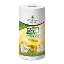 Marcal 6210 Small Steps Premium 100% Recycled Jumbo Paper Towel Roll, 2-Ply, 9" Width x 11" Length, White, 210 Sheets per Roll (Pack of 12)