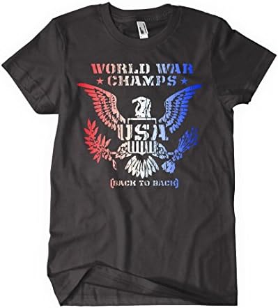 Back to Back World War Champs Shirt- The Patriot- USA American Flag Mens Tshirt (3XL)