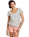 Lucky Brand Women's Helena Lace Top, Navy Stripe, Small
