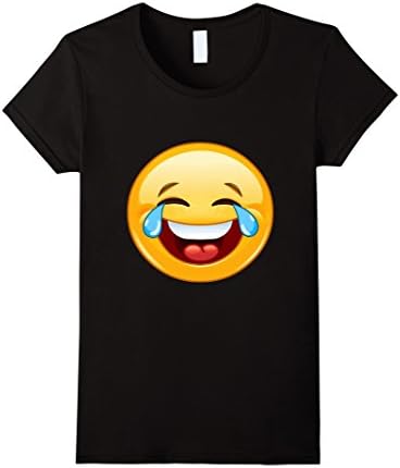 Women's Laughing Crying With Tears Emoji Funny Cute Laugh T-Shirt Small Black
