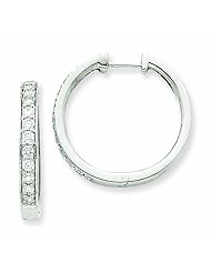 0.8 Carat 14K White Gold Diamond Hoop Earrings