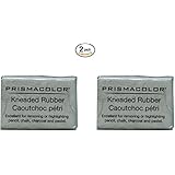 2 X PRISMACOLOR DESIGN Eraser, 1224 Kneaded Rubber Eraser Large, Grey (70531)