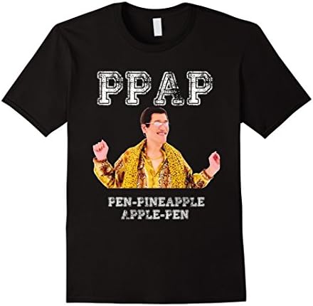 Men's PPAP Pen Pineapple Apple Pen T-Shirt Large Black