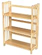3 Tier Folding Bookcase (Natural Brown) (38"H x 27.5"W x 11.5"D)