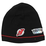 New Jersey Devils Ribbed Stripe Knit Beanie (YOUTH)