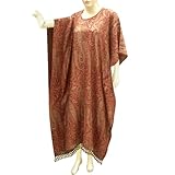 IMAGE OF Handmade Paisley Design Jamawar Cotton Kaftan Or Caftan (Free Shipping) Cftn0014r