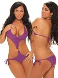 Sexy Grape Ring Tie Side Scrunch Monokini - MEDIUM