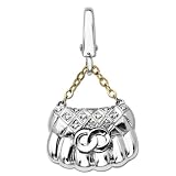 S&G Sterling Silver and 14k Yellow Gold Purse and Diamond Charm