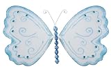 5 Blue Glitter Butterfly nylon hanging ceiling wall baby nursery room wedding decor decoration