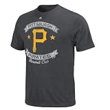 MLB Men's Pittsburgh Pirates 1960 Cooperstown Legendary Victory Short Sleeve Basic Tee (Charcoal Heather, XX-Large)
