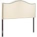Modway MOD-5206 Curl Linen Fabric Upholstered Queen Headboard with Nailhead Trim and Curved Shape in Ivory