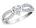 Diamond Heart Ring 1/3 Carat (ctw) in 10K White Gold