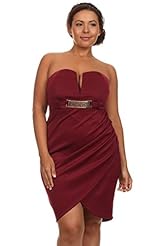 Plus Size Sweetheart Wrap Thigh Length  Dress