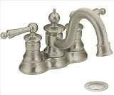 Show House by Moen Model S412: Waterhill Brushed Nickel Two Handle Lavatory Faucet with Drain Assembly