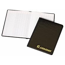 Adams Account Book, 7 x 9.25 Inches, Black, 6-Columns, 80 Pages (ARB8006M)