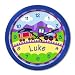 Olive Kids Trains Planes and Trucks TRAIN Personalized Blue Clock