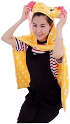 Cute Elephant Shawl Office Air Conditioning Blanket and Cloak for Outdoor (Yellow)