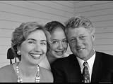 Portrait of President Bill Clinton, Daughter Chelsea and Wife Hillary Rodham Clinton Photographic Poster Print by Alfred Eisenstaedt, 24x18