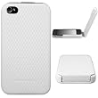 CaseCrown Flip Carbon Fiber Case for Apple iPhone 4 and 4S (AT&T, Sprint, & Verizon compatible) - White
