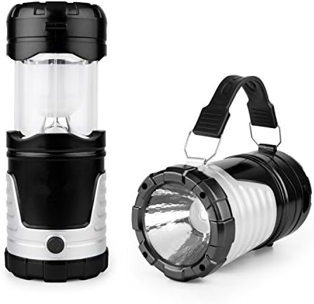 Updated Camping Lantern, Solar Rechargeable LED Camping Light &amp; Handheld Flashlight in the Bottom for Hiking, Fishing, Hurricanes, Outages, Emergency Charging for Mobilephone