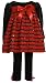 Bonnie Baby-girls Infant Stretch Velvet Bodice With Red Ruffles and Stretch Velvet Legging