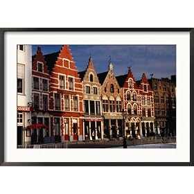 Buildings of Markt Place, Bruges, Belgium Collections Framed Photographic Poster Print by Jean-Bernard Carillet, 35x25
