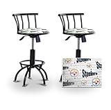 2 24"-29" Pittsburgh Steelers Seat Black Adjustable Specialty / Custom Bars ....