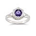 Roman Art Deco Amethyst and White Topaz Ring in .925... Roman Art Deco Amethyst and White Topaz Ring in .925...