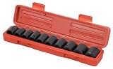 TEKTON 4815 1/2-Inch Drive Shallow Impact Socket Set, Metric, 11-Piece