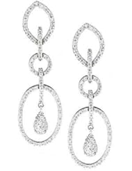 14K White Gold Diamond Drop Earrings (1.45Cttw, SI Clarity, F Color)