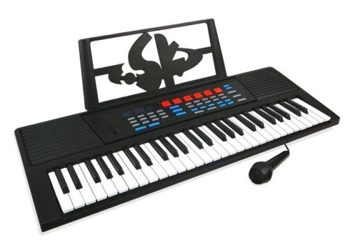 Childrens Toyshop  Musical Instruments : 54-Key, 48-Function Portable Electronic Keyboard - Microphone