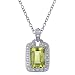 6CT Emerald Cut Natural Lemon Quartz Pendant In Sterling Silver With 18" Chain