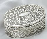 ANTIQUE SILVER OVAL JEWELERY BOX