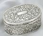 ANTIQUE SILVER OVAL JEWELERY BOX