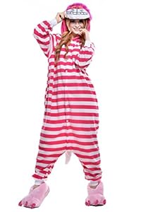 NEWCOSPLAY Unisex Onesies Pajamas Kigurumi Cosplay Sleepsuit Costume (L, Cheshire Cat)
