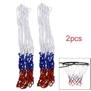 2 Pcs 12 Loop Nylon Braided Multicolor Basketball Net