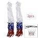 2 Pcs 12 Loop Nylon Braided Multicolor Basketball Net