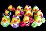 One Dozen (12) Rubber Ducky CHEERLEADING Cheer Cheerleader Party Favors ~ Assorted Colors