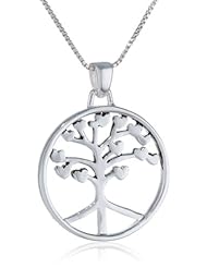 Sterling Silver "Roots Of Peace Run Deep" Circle Tree Pendant Necklace , 18"