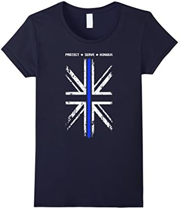 Women's Protect Serve Honour Thin Blue Line (UK) TShirt Medium Navy