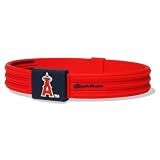 Phiten Los Angeles Angels of Anaheim Red MLB Authentic Collection Silicone-Titanium S-Type Bracelet